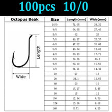 Charger l&#39;image dans la galerie, 100pc Octopus Hook #14-#10/0
