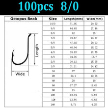 Charger l&#39;image dans la galerie, 100pc Octopus Hook #14-#10/0
