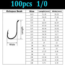 Charger l&#39;image dans la galerie, 100pc Octopus Hook #14-#10/0
