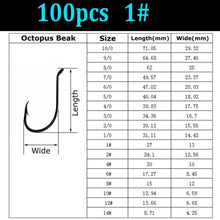 Charger l&#39;image dans la galerie, 100pc Octopus Hook #14-#10/0
