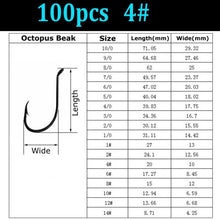 Charger l&#39;image dans la galerie, 100pc Octopus Hook #14-#10/0
