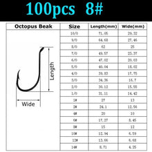 Charger l&#39;image dans la galerie, 100pc Octopus Hook #14-#10/0
