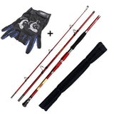 3 Piece Trolling Heavy-Duty Fishing Rod 30-50LB Line Weight 1.8-2.4m