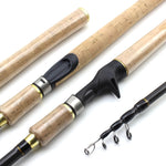 1.8-2.7m Telescopic Spinning/Baitcasting Rod Wooden