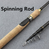 1.8-2.7m Telescopic Spinning/Baitcasting Rod Wooden