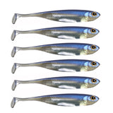 6pc 7/8/10cm Silver Soft Swimbait