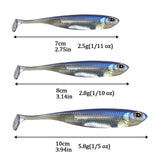 6pc 7/8/10cm Silver Soft Swimbait