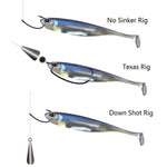 6pc 7/8/10cm Silver Soft Swimbait