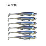 6pc 7/8/10cm Silver Soft Swimbait