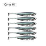 6pc 7/8/10cm Silver Soft Swimbait