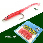 10pc Soft Fishing Lure 7cm 1g