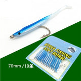 10pc Soft Fishing Lure 7cm 1g