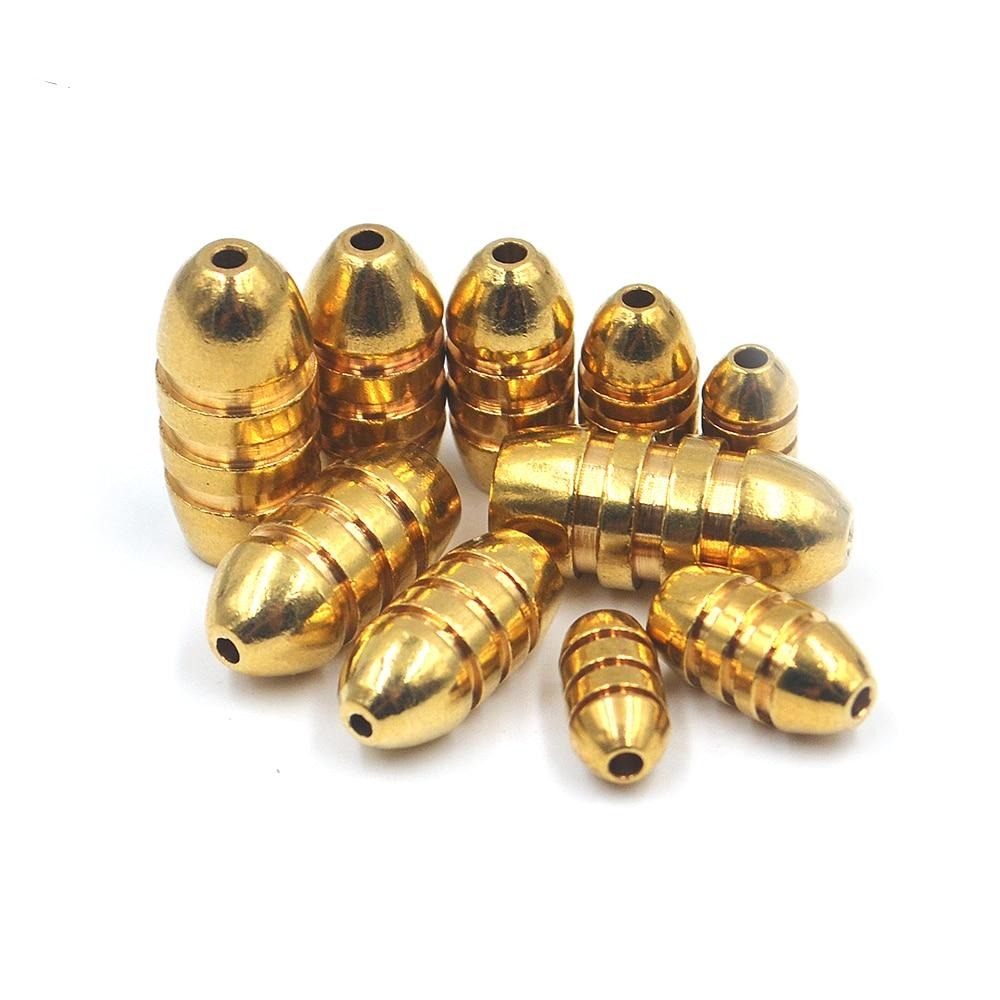 30pc Brass Bullet Sinkers 5-10g