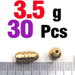 30pc Brass Bullet Sinkers 5-10g