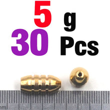 Load image into Gallery viewer, 30pc Brass Bullet Sinkers 5-10g
